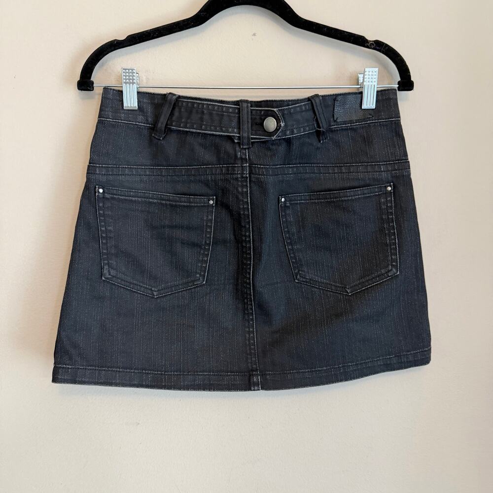 Athe Vanessa Bruno Denim Mini Skirt 36 US 4 Black Casual Pocket Y2K Going Out